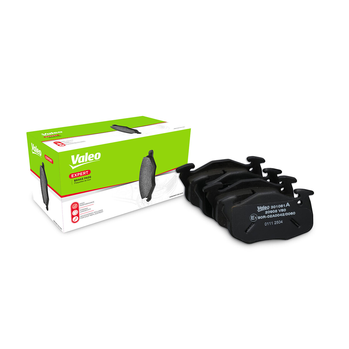 Jeu de 4 plaquettes de frein VALEO ref. 301081A